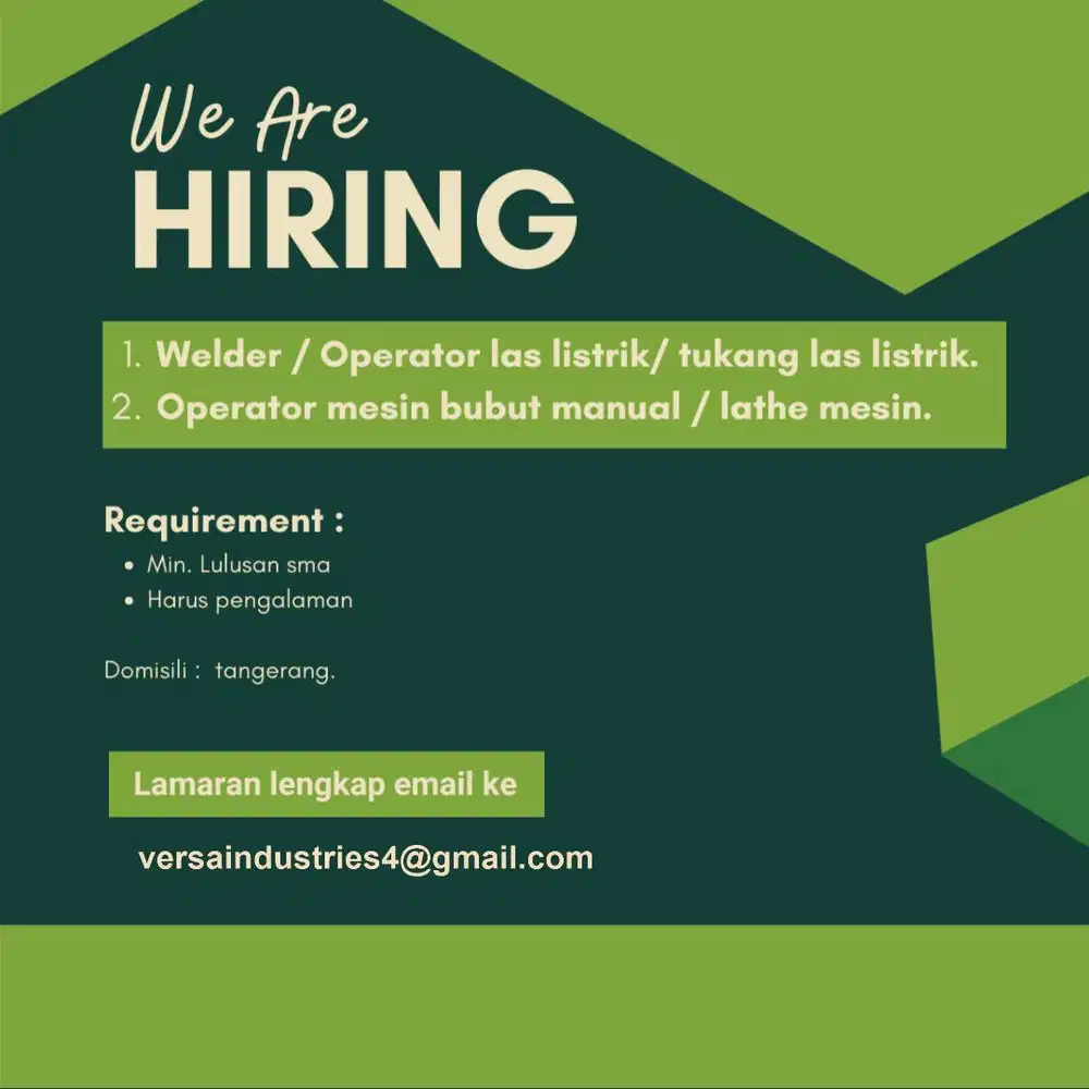 Operator Las dan operator mesin Bubut