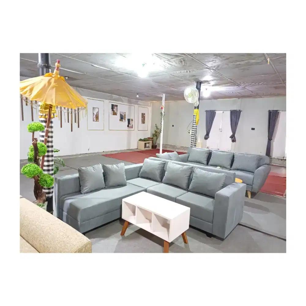 Sofa L kotak abu + free antar jogja