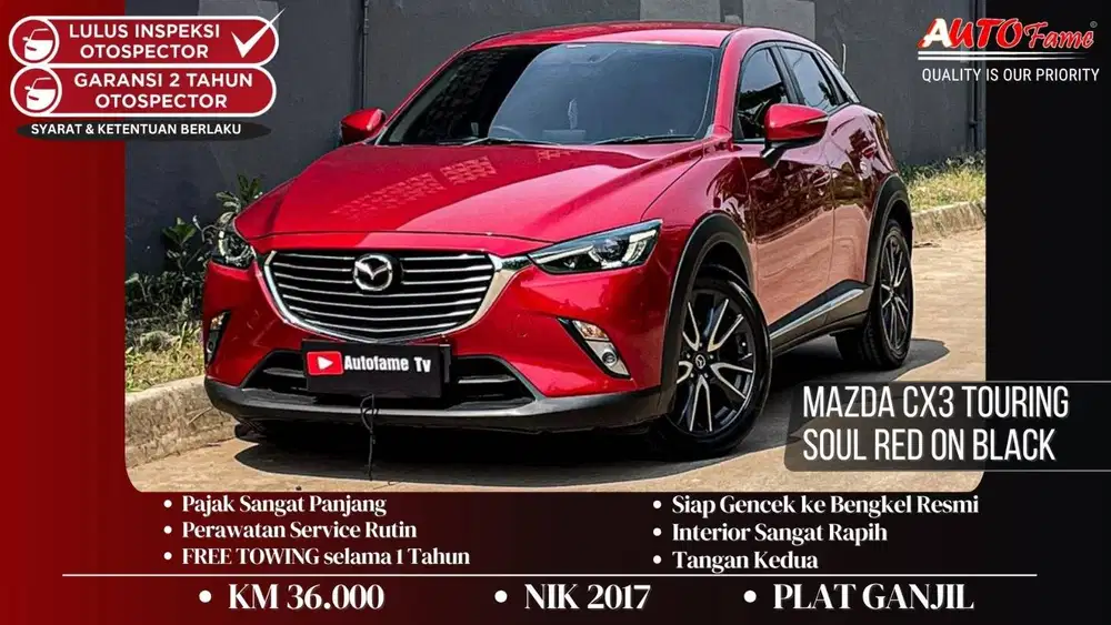 KM36RB Mazda CX3 Touring NIK 2017 Soul Red On Black