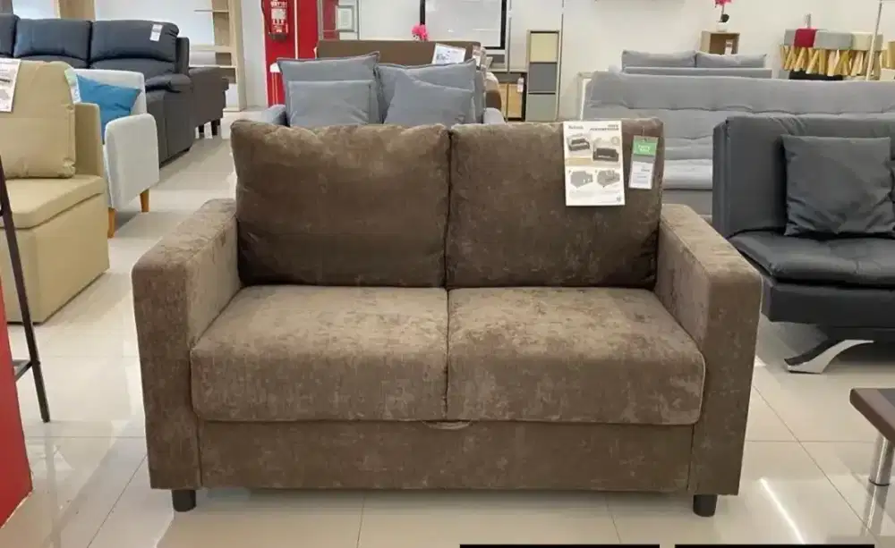 PROMO SOFA 2SEATER DGN PENYIMPANAN
