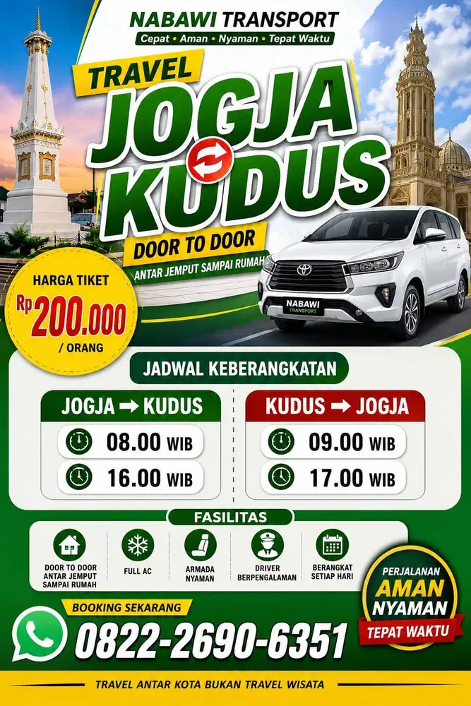 Travel Jogja Kendal Door to Door Antar Jemput Rumah Nabawi Transport