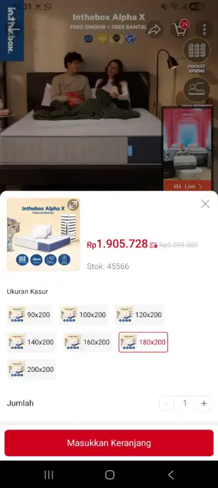 Kasur in the box king size