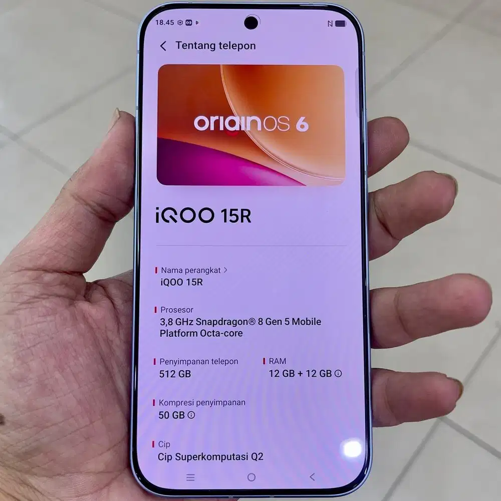 Iqoo 15r ram 12 / 512 resmi fullset original garansi