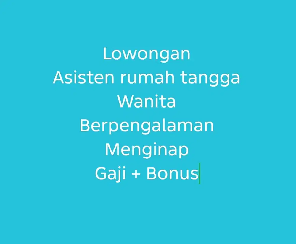 Lowongan ART wanita