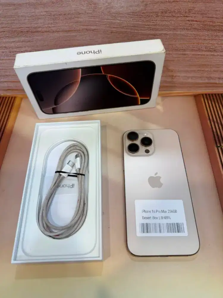 iPhone 16 Pro Max 256GB Desert T Ex iBox BH 89% lengkap