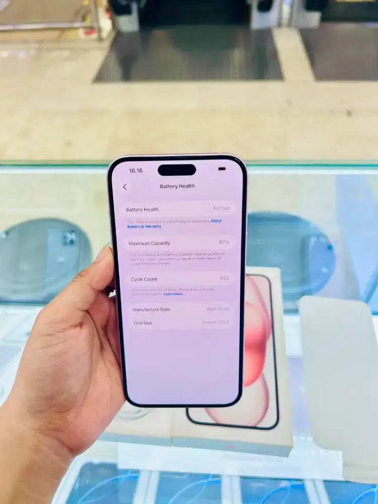 iPhone 15 Plus 128GB PINK BH 87% ex iBox Resmi original LengkapFullset