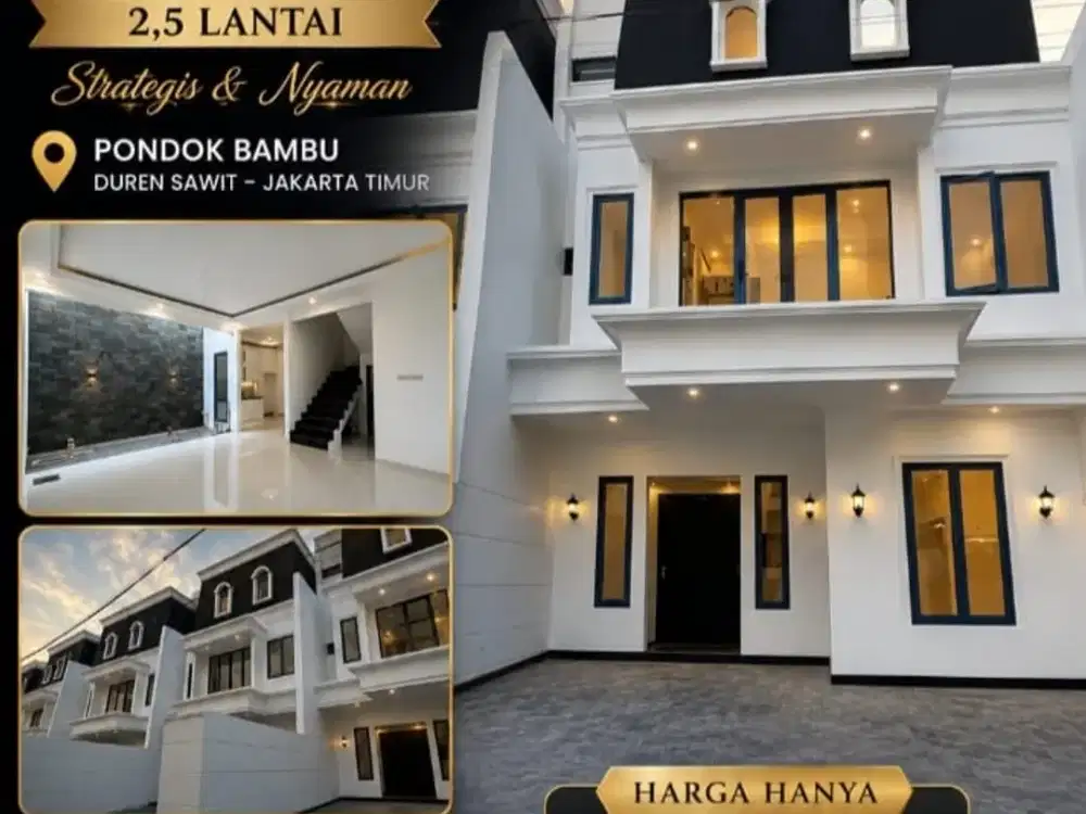 Jual Rumah Cantik Design American Classic Di Pondok Bsmbu Jakarta Timur