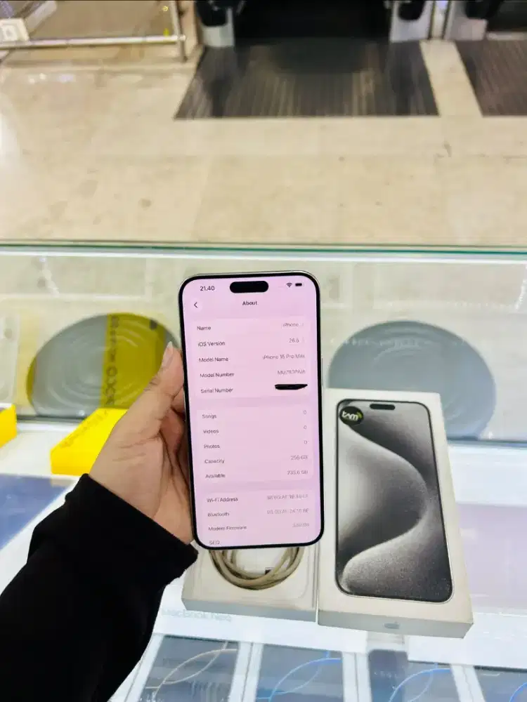 iPhone 15 Pro Max 256GB White ex iBox Resmi original Lengkap