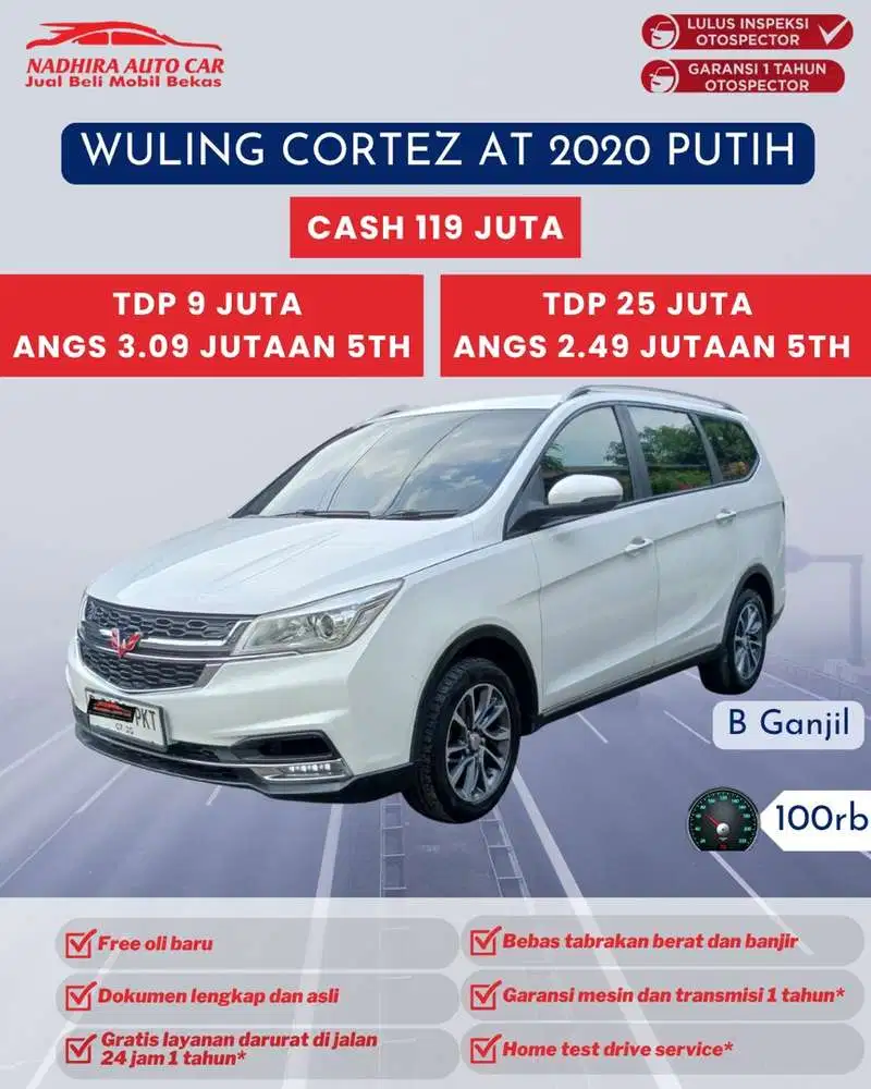 Angsuran 2 Jutaan Wuling Cortez AT 2020 Putih