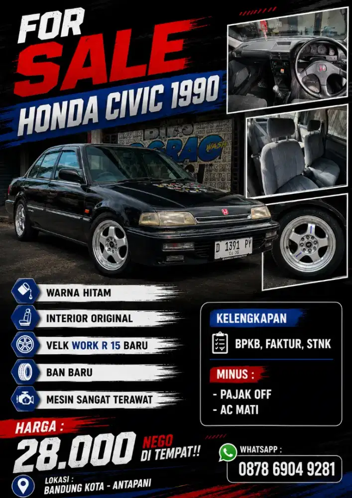 HONDA CIVIC 1990 MURAH