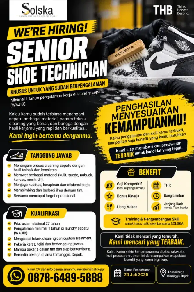 Shoe Technician Cuci Sepatu Pengalaman