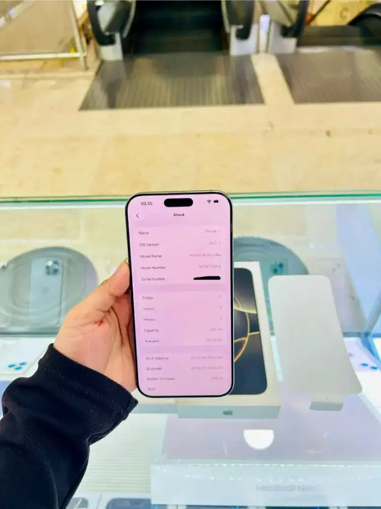 iPhone 16 Pro Max 256GB warna Natural BH 91% ex iBox Resmi fulset