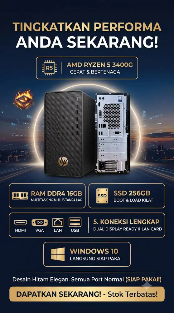 [BU CEPAT] PC Ryzen 5 3400G Vega 11 RAM 16GB/ - Siapa Cepat Dia Dapat!
