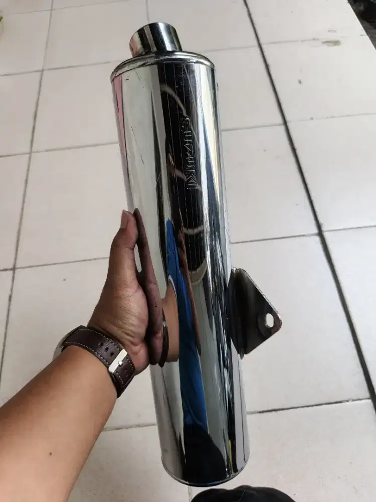 KNALPOT SLENCER SUZUKI SATRIA FU CKD ORIGINAL BOBOKAN SARINGAN FULL..