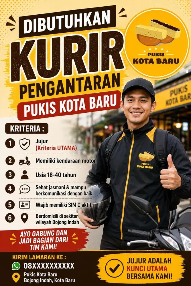 DIBUTUHKAN KURIR PUKIS KOTA BARU