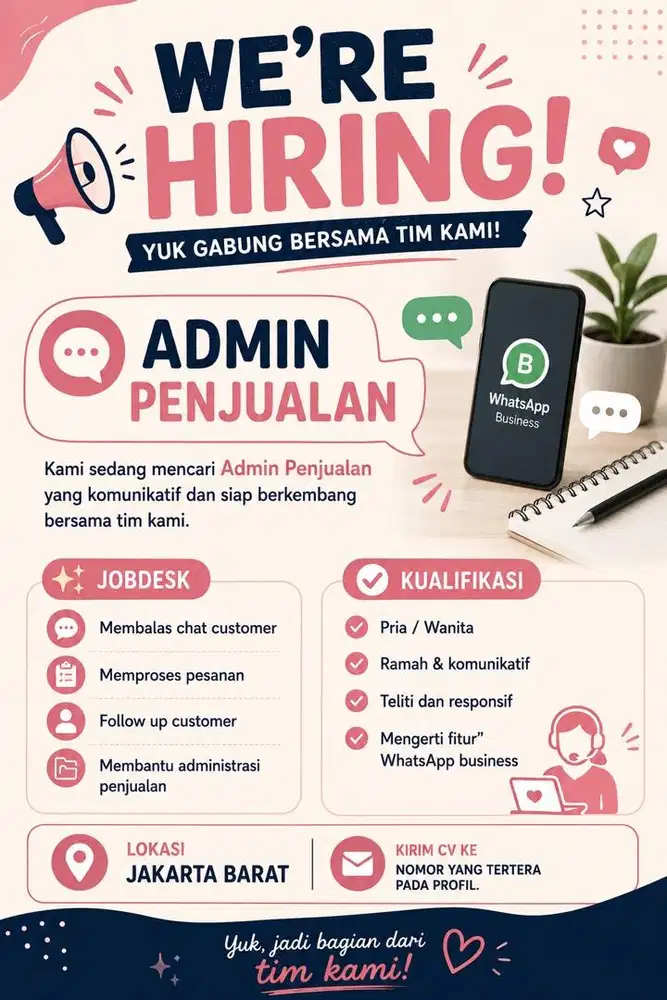 Lowongan Kerja untuk Staff Packing & Admin Penjualan