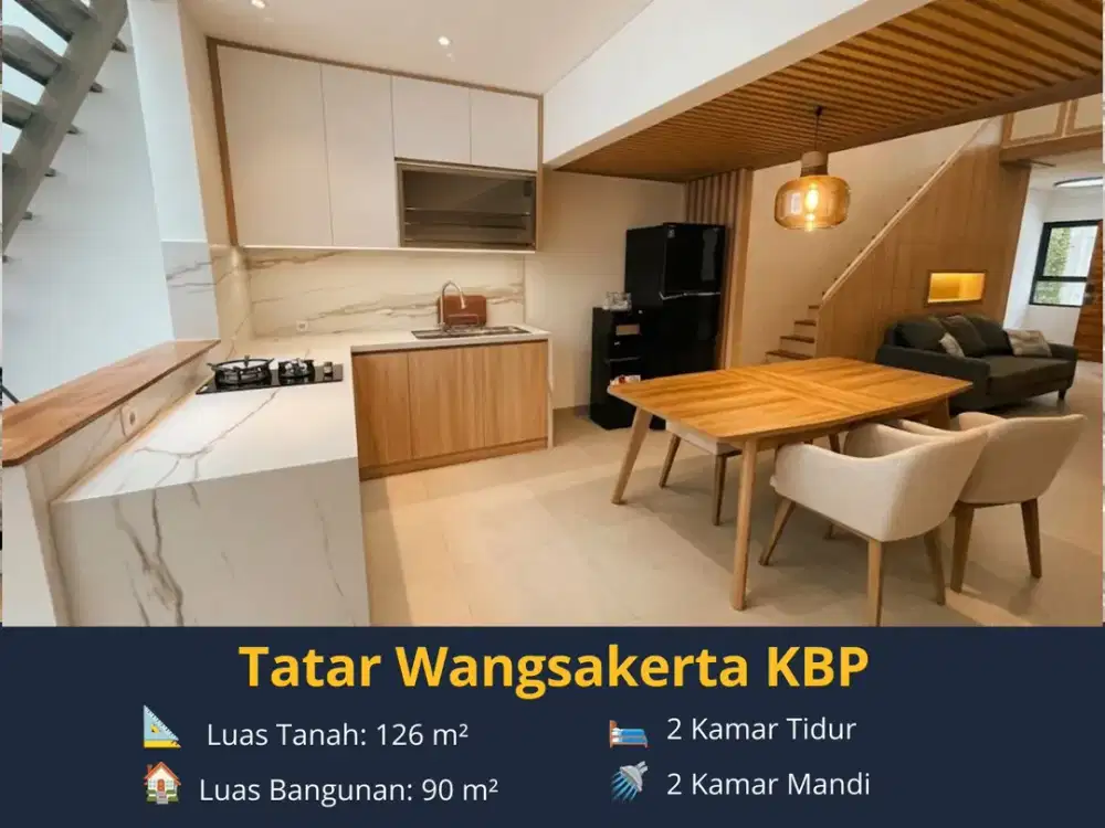 Dijual Rumah Minimalis Premium Full Furnished di Tatar Wangsakerta – Kota Baru Parahyangan LT 126 m² | LB 90 m² | 2 KT | Full Furnished