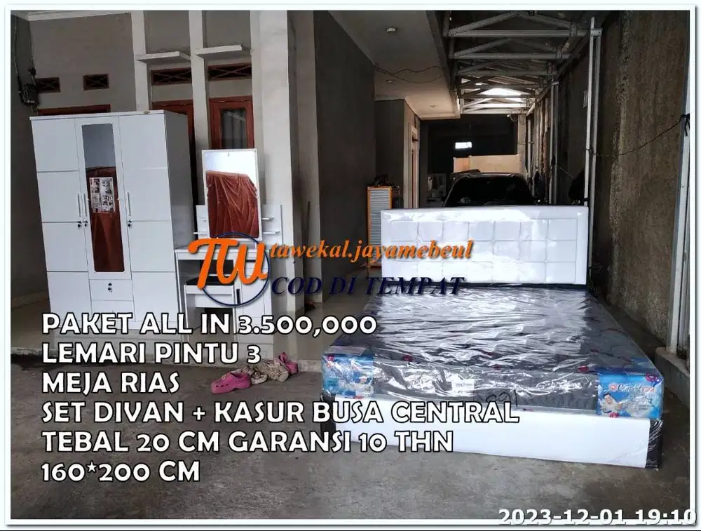 PAKET PERLENGKAPAN KAMAR LEMARI KASUR MEJA RIAS PAKET SESERAHAN