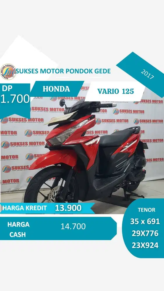HONDA VARIO 125 TAHUN 2017 ANGSURAN CUMA 600 AJA