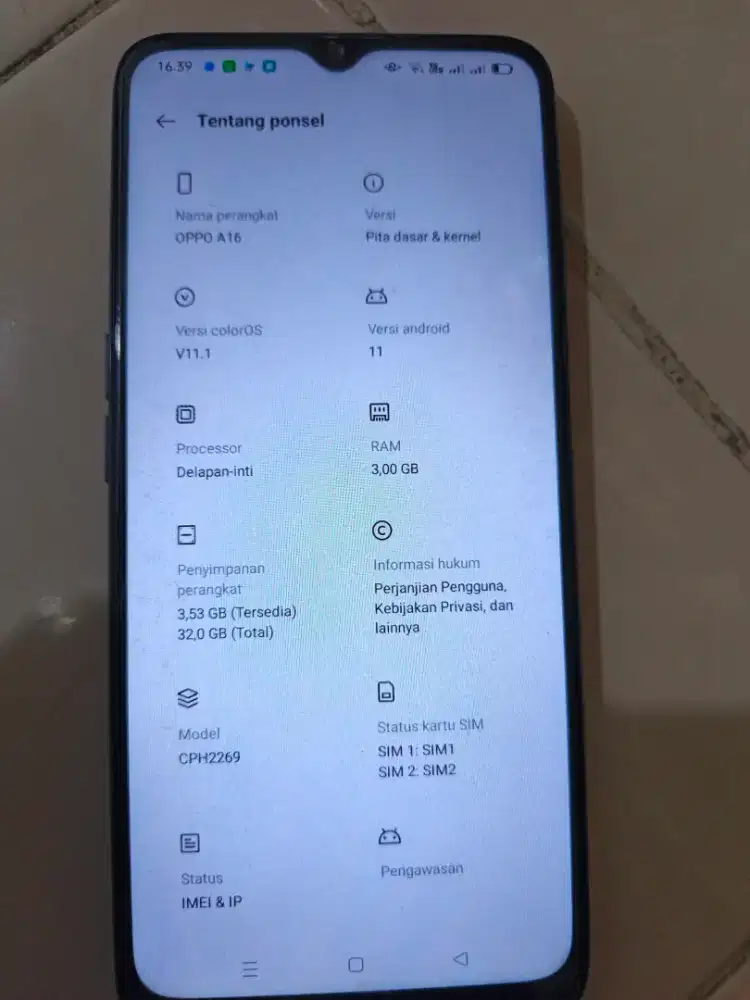 Jual Batangan Hp Oppo A16