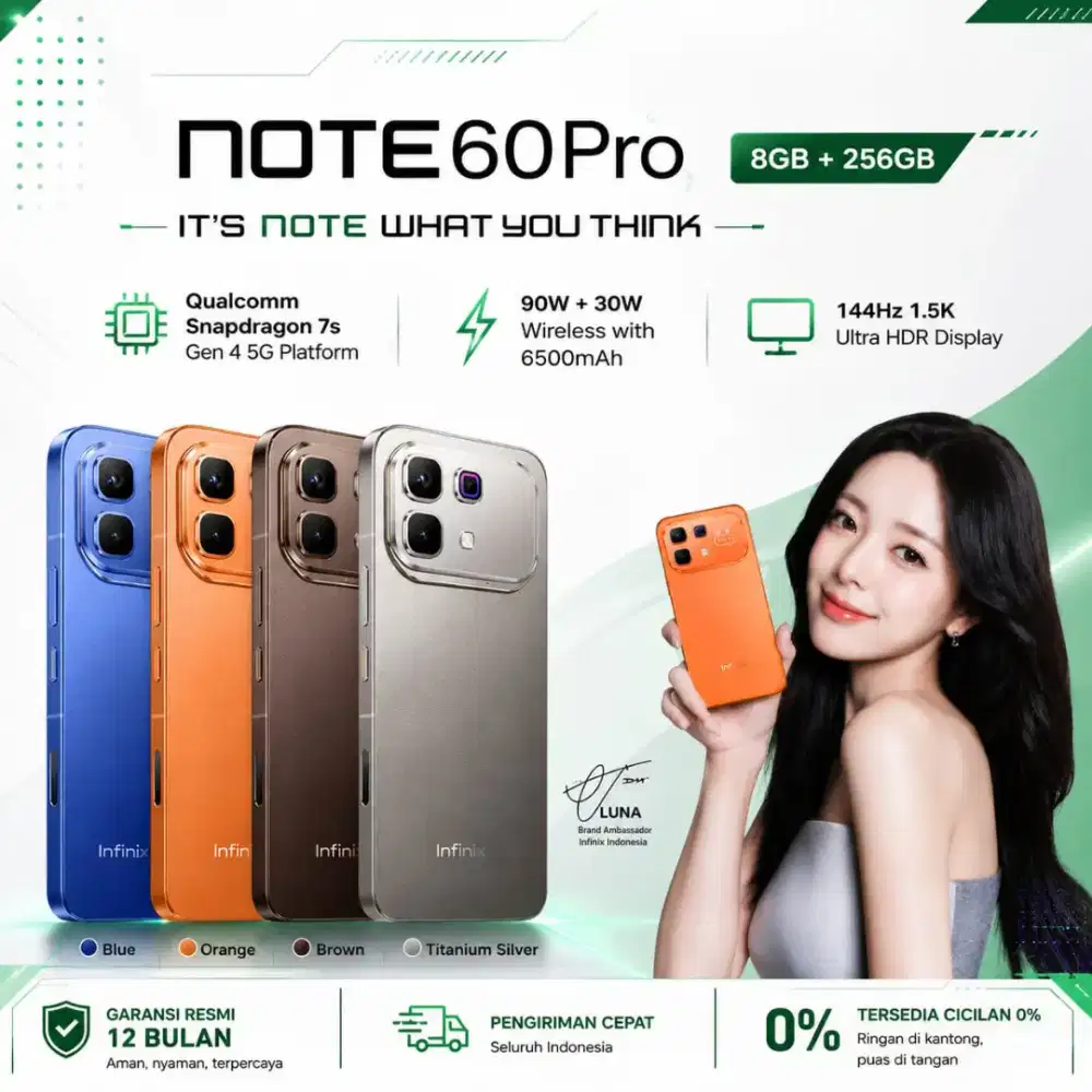 Infinix Note 60 Pro 12/256GB - Up to 24GB Extended RAM - Garansi Resmi