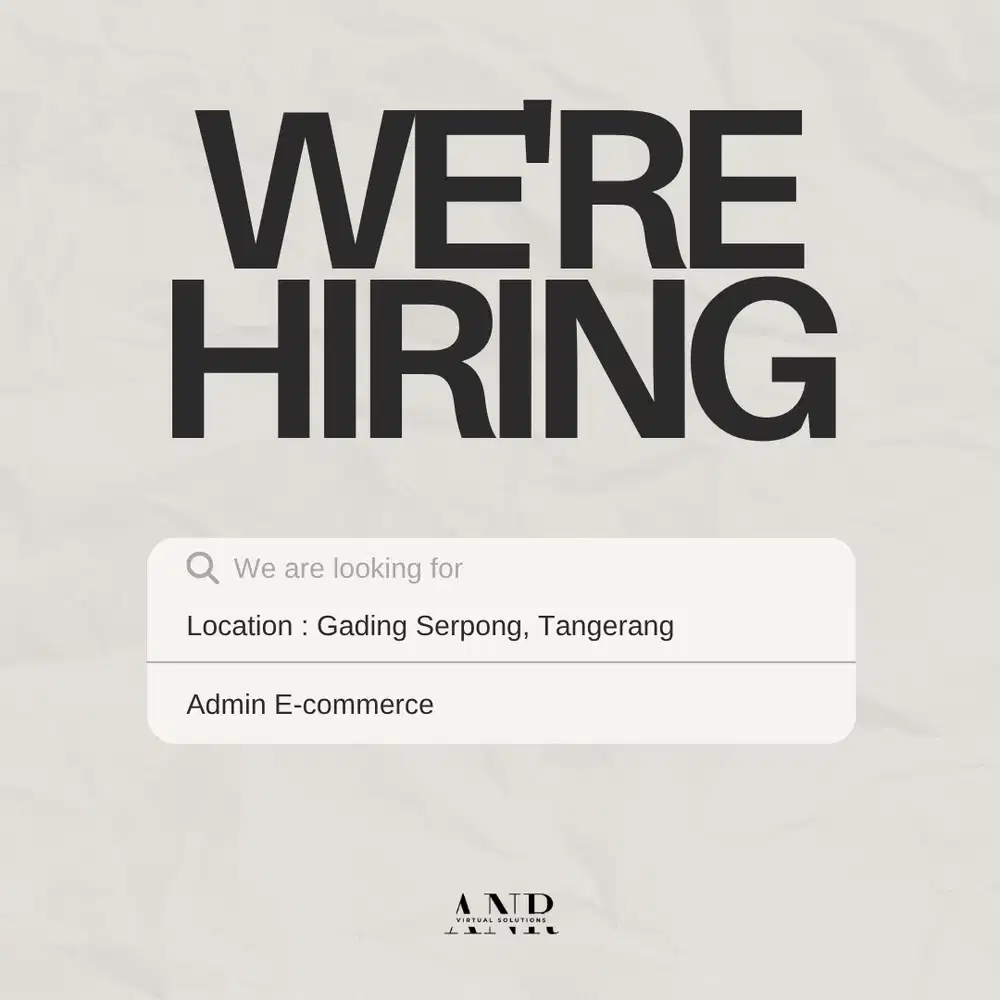 Lowongan Admin E-commerce di Tangerang