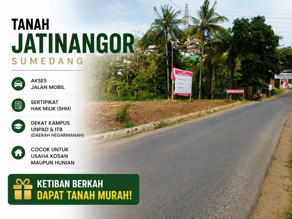 Tanah Jatinangor Murah Luasan 100-an m2