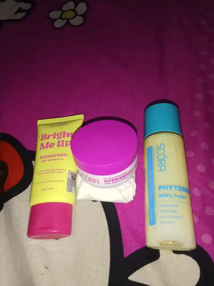 PRODUK SCORA toner, cream dan sunscreen
