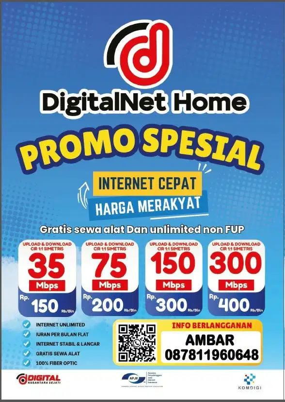 Pasang Wifi Digitalnet Home internet Unlimited