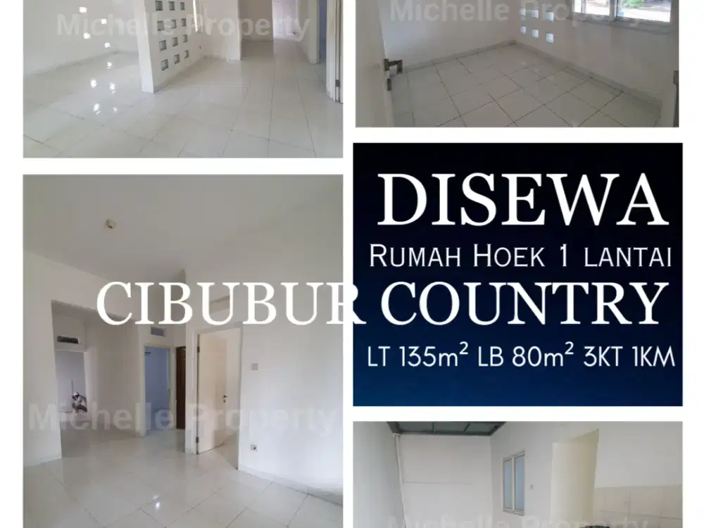 Disewakan Rumah Hoek Pojok 1 Lantai Di Cibubur Country