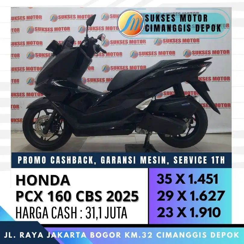 HONDA NEW PCX 160 CBS 2025 HITAM MULUS UNIT ISTIMEWA CASH KREDIT