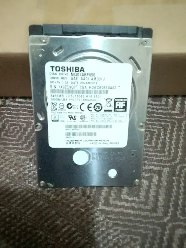 Harddisk laptop toshiba 500 gb slim