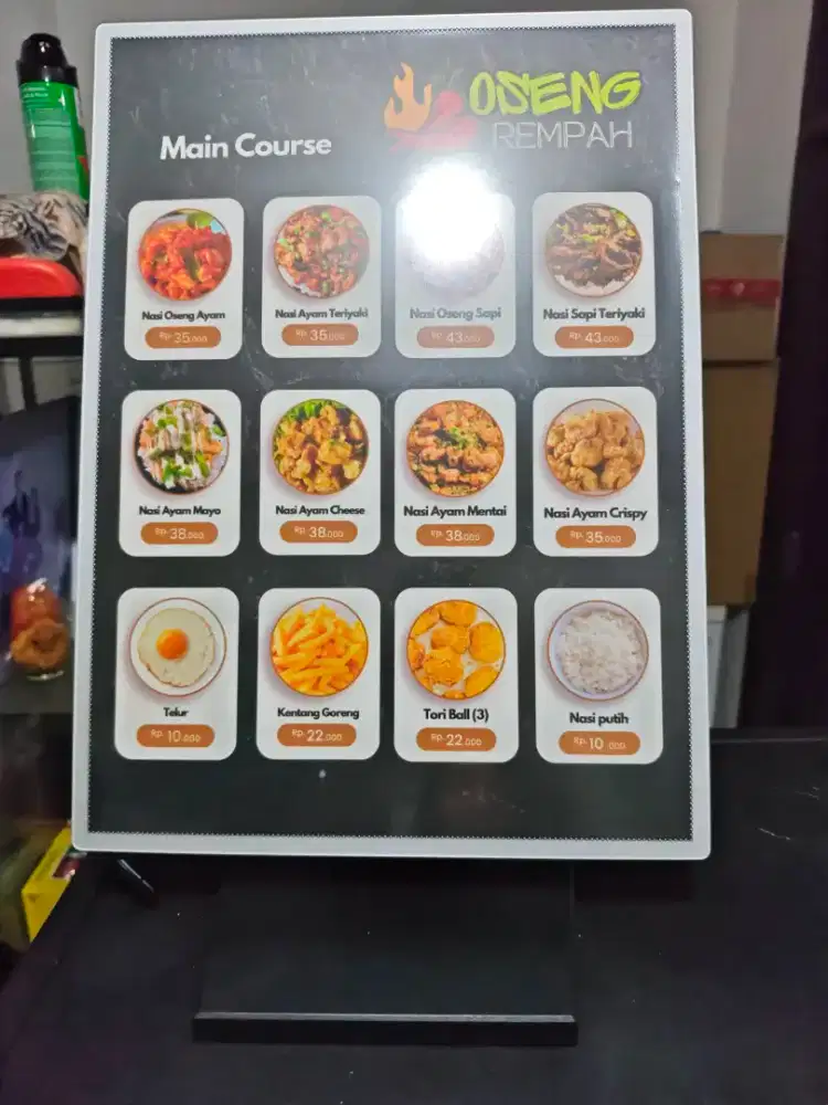 Standing menu slim light box ukuran A3