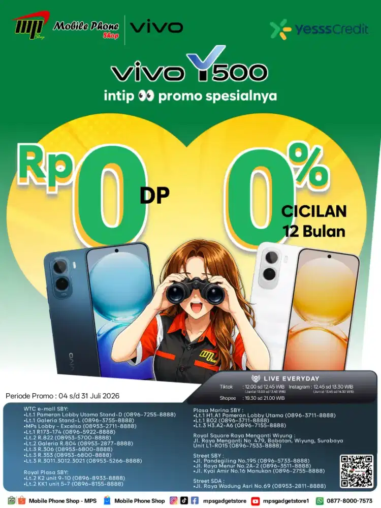 VIVO Y500 baterai 8.100mah