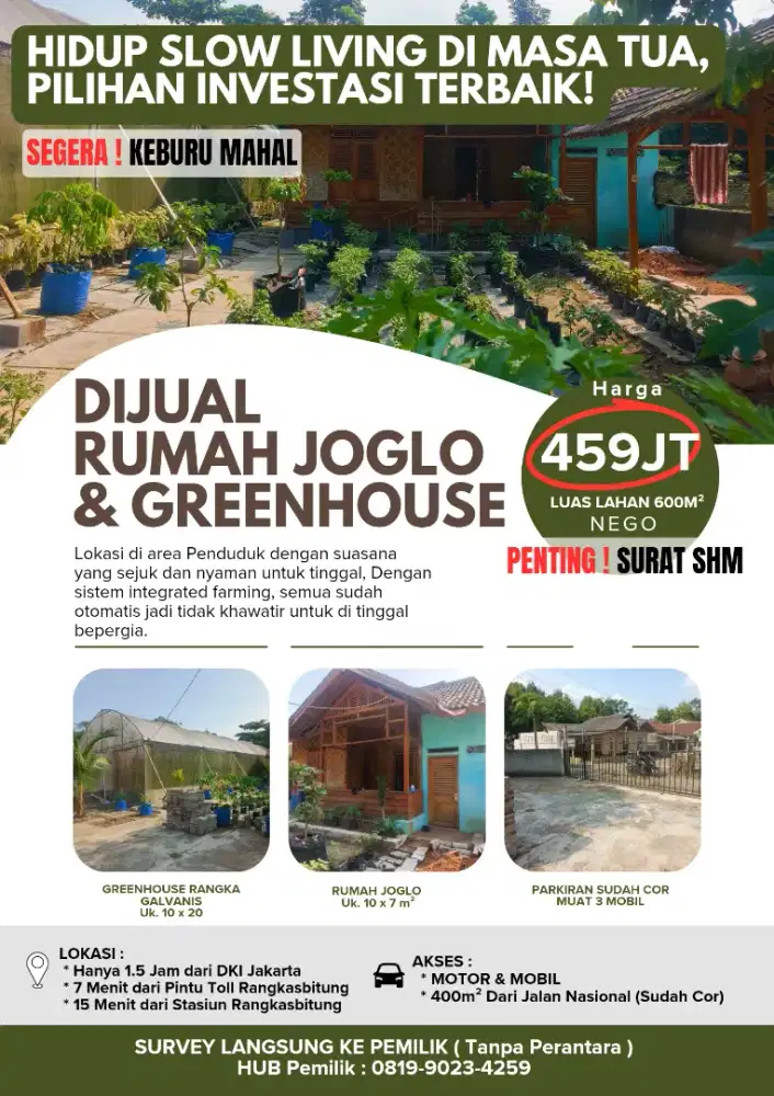 RUMAH JOGLO DAN GREENHOUSE KEBUN