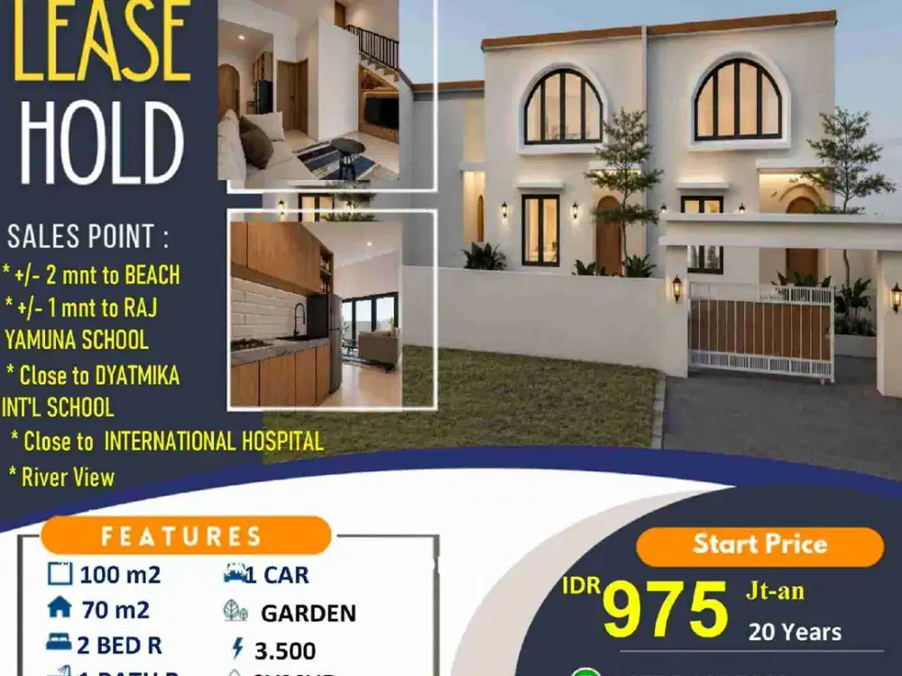 TERMURAH ‼LEASE HOLD 20 years HOLIDAY HOME VILLA SANUR