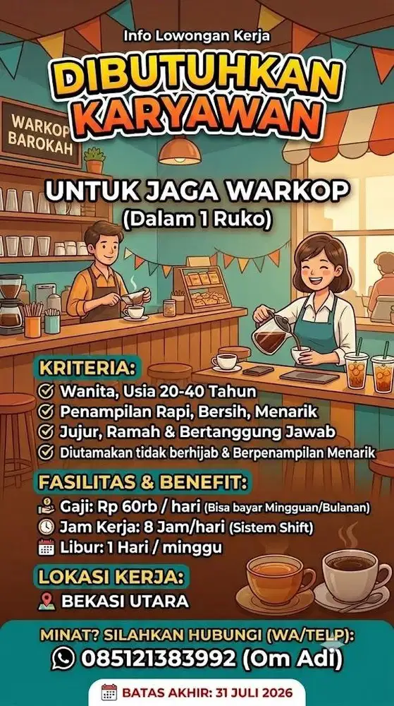 Jaga warkop dan es teh
