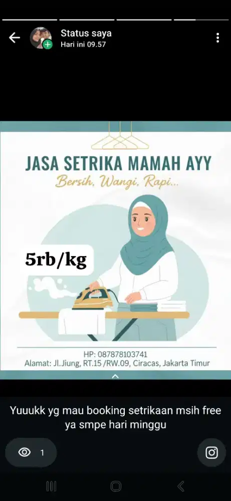 Jasa setrika kiloan terMURAH