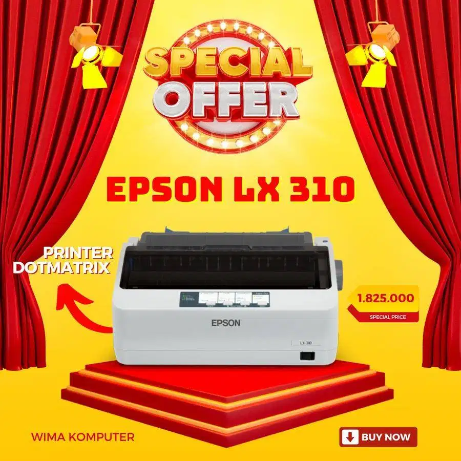 Murah Printer Epson LX-310 Dot Matrix Fullset Dus Garansi 1 Tahun
