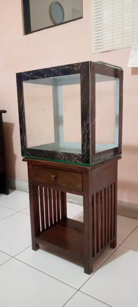 aquarium meja jati
