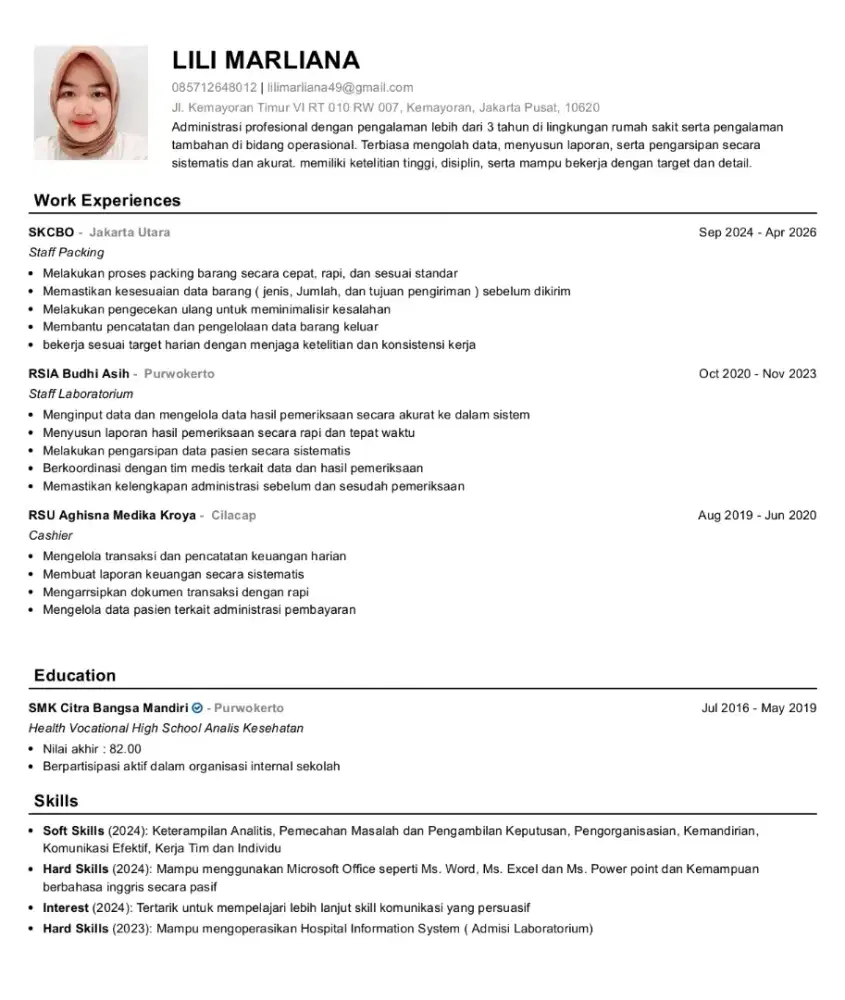 Cari kerja admin