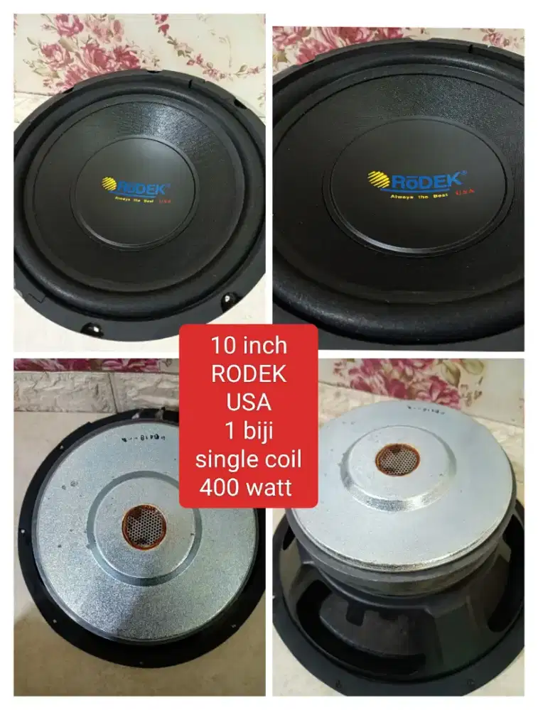 Subwoofer rodek 10 inch 4ohm 400 watt masih baru