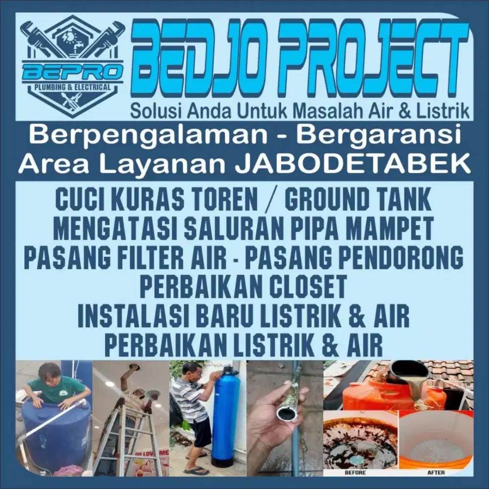 Jasa Cuci Kuras Toren dan Atasi Pipa Mampet