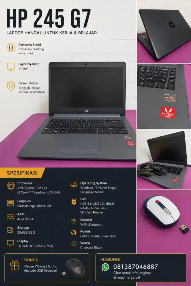Laptop HP 245 G7