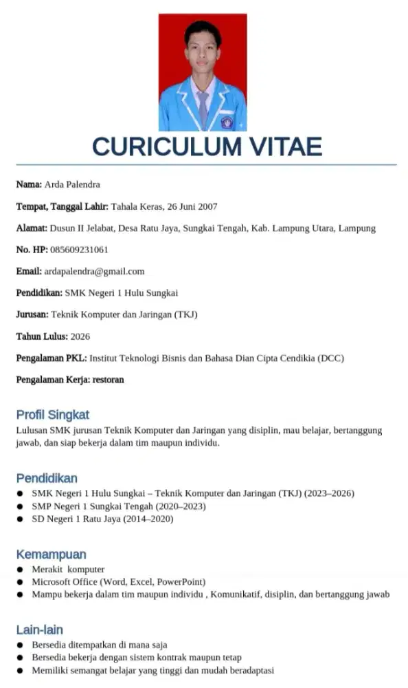 Butuh kerjaan kak