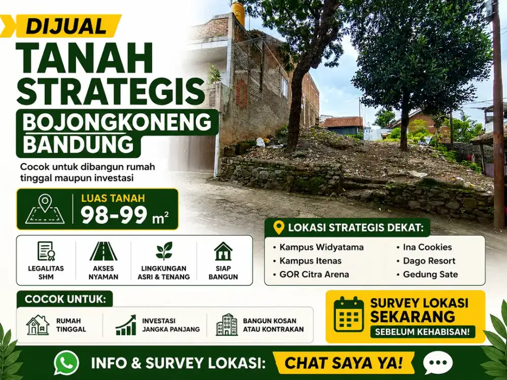 Tanah Strategis Bandung Utara – SHM | Akses Mudah | Lingkungan Nyaman