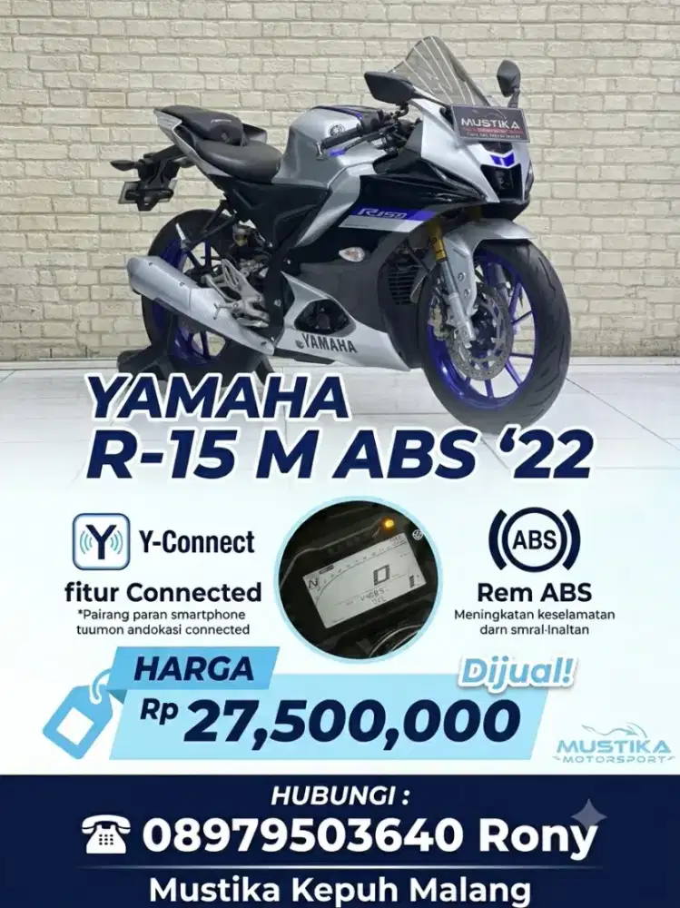 DNA BALAP TYPE TERTINGGI‼️ YAMAHA R15M ABS CONNECT TH 2022 NOPOL N KAB
