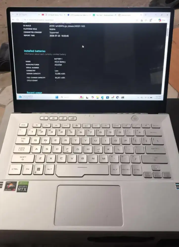 ASUS ZEPHYRUS G14 RYZEN 7 LIKENEW [RAM 16GB SSD 1TB RTX 3060 VRAM 6GB]