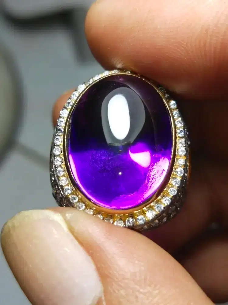 Cincin Natural Amethyst/Kecubung/Bungur Mewah