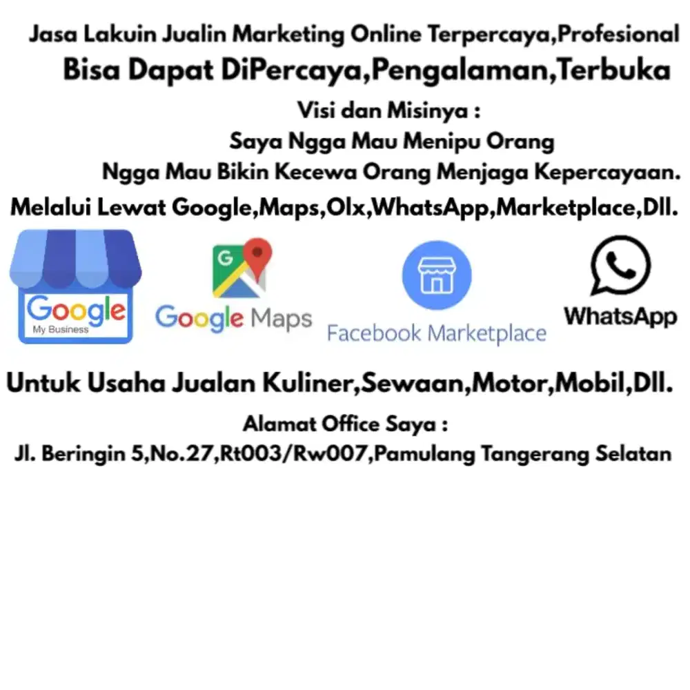 Jasa Lakuin Jualin Marketing Digital,Broker Terpercaya,Berpengalamn